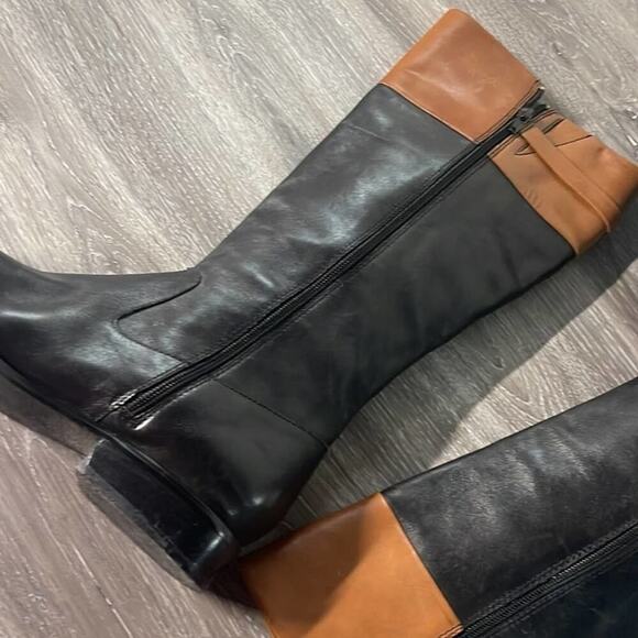 Ann Klein size 8 woman’s black/brown leather boots - Picture 10 of 12